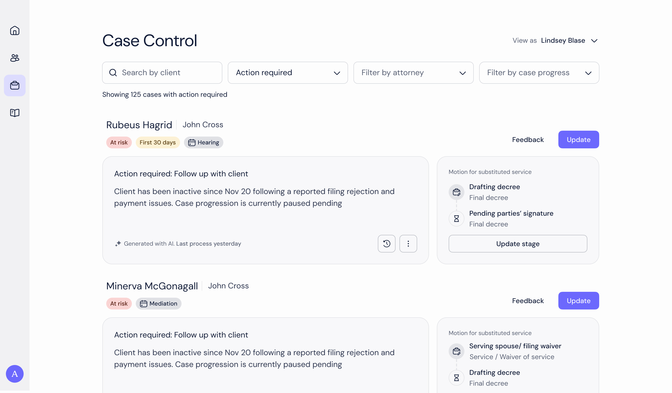 Case Control workspace overview