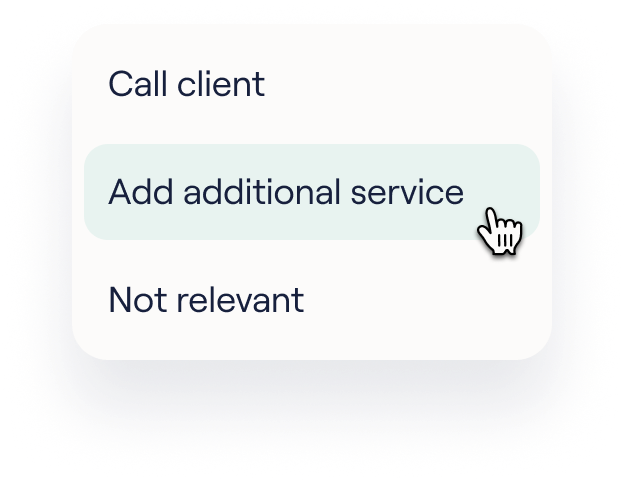 Add additional service action in the case menu