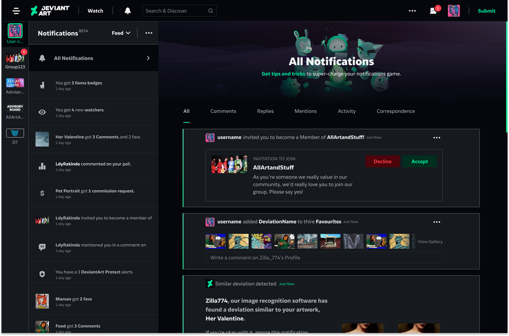Group admin identity switcher
