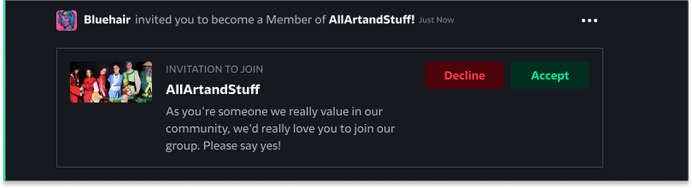 Group invitation notification