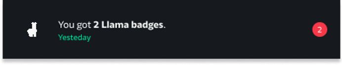 Llama badges received
