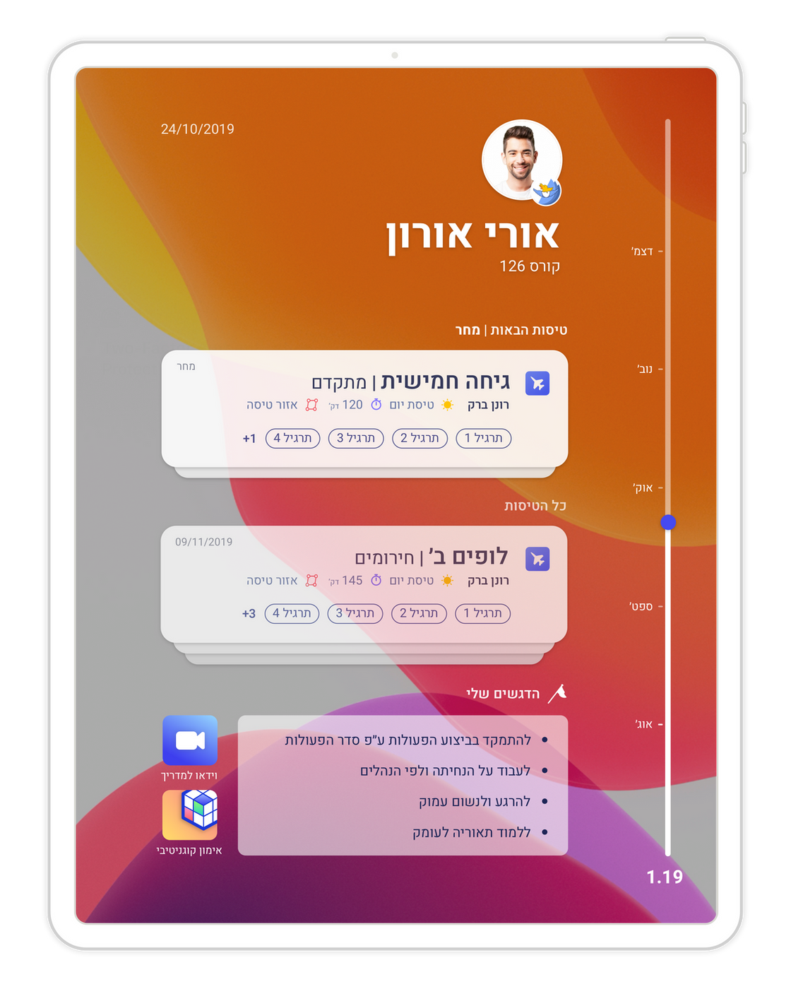 Trainee tablet home