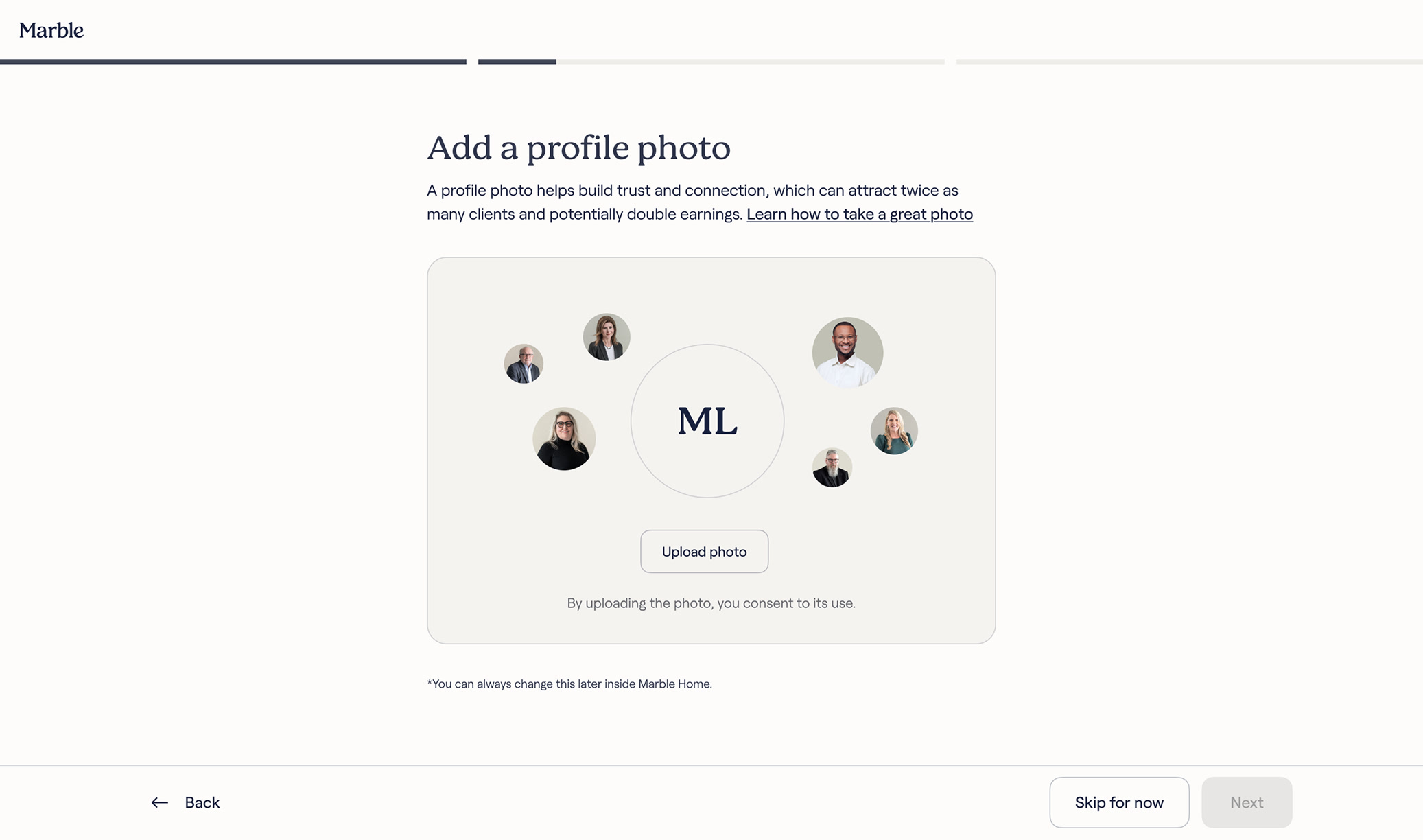 Adding profile photo