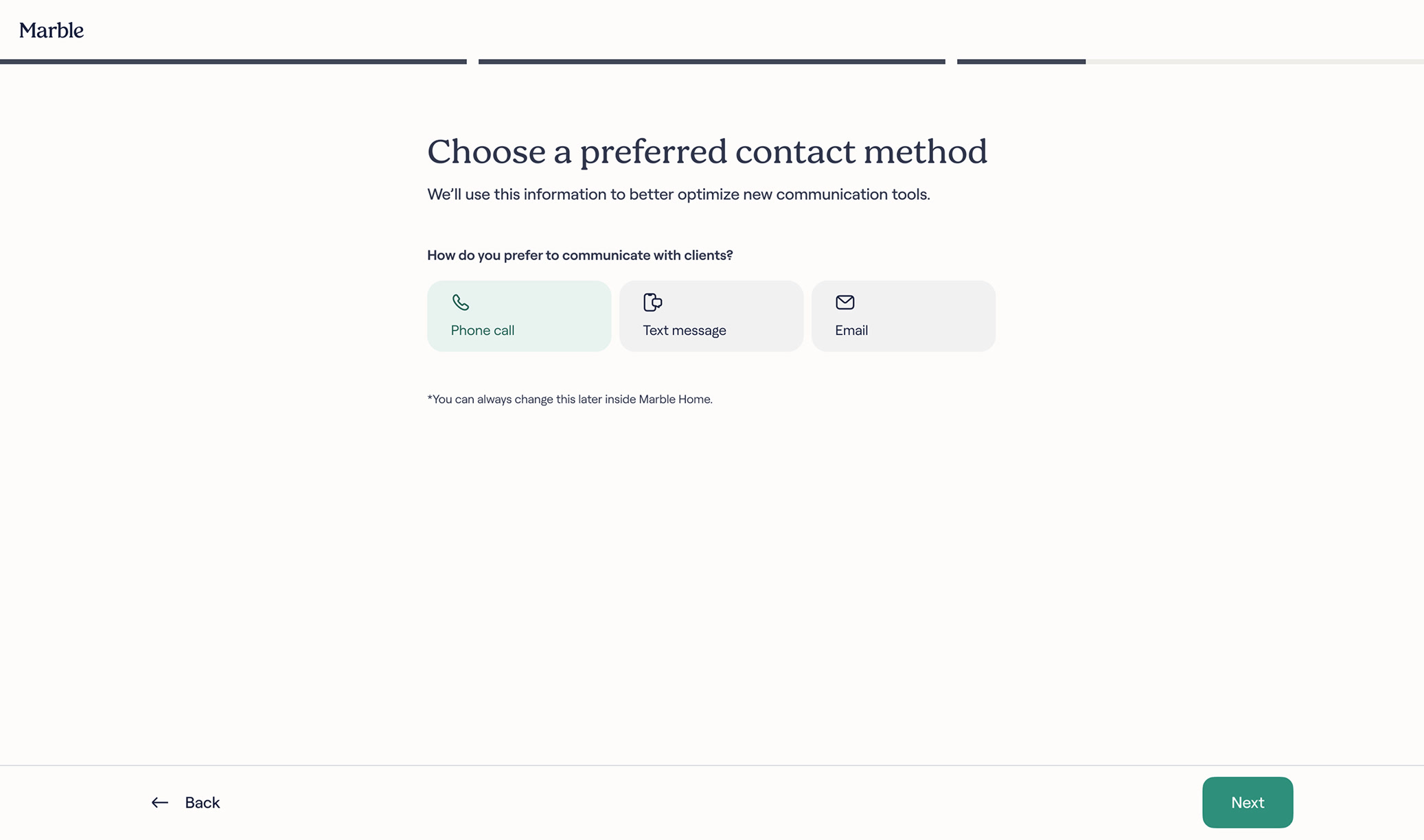 Preferred contact method